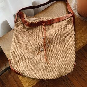 Lucky Brand Tan and Brown Woven Bag